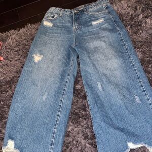 TIME TO WASTE MID RISE STRAIGHT LEG SPECIAL A JEANS (MEDIUM LIGHT) waist 30”